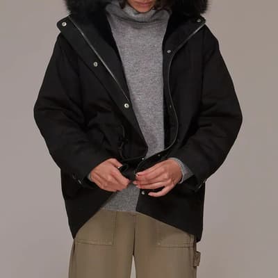 Black Gracie Faux Fur Parka Coat