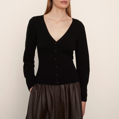 Black V-Neck Cashmere Blend Cardigan