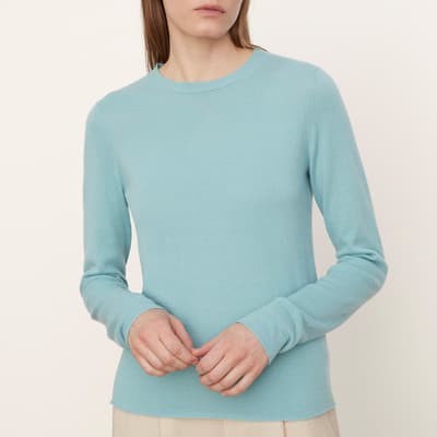 Pale Blue Cashmere Slim Fit Jumper
