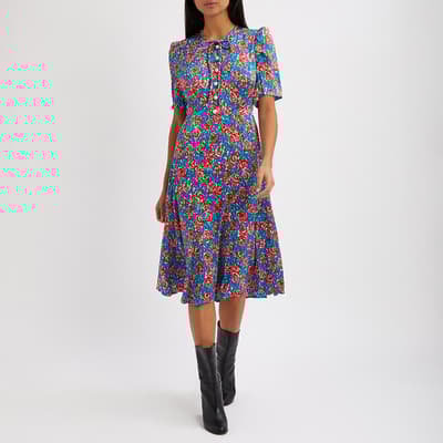 Mul-Blue Floral Montana Dress