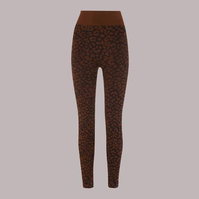 Brown Animal Print Seamless Sports Leggings