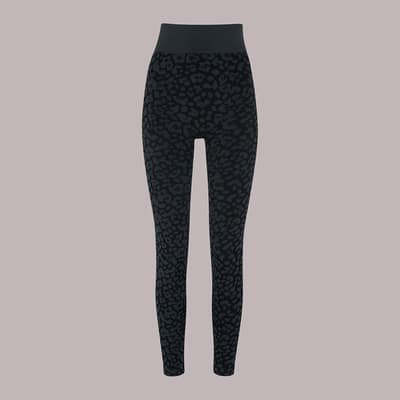 Black Animal Print Seamless Sports Leggings