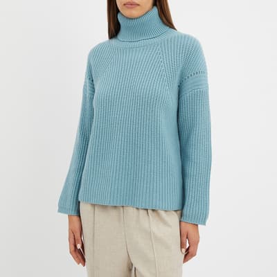 Seafoam Cashmere Blend Ribbed Jumper