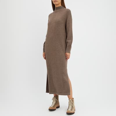 Mushroom Cashmere Blend Knitted Dress