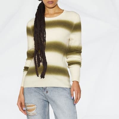 Khaki Ombre Stripe Cashmere Jumper