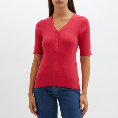 Pink Short Sleeve Knit Top