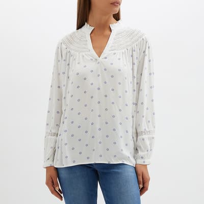 White Long Sleeve Sailor Blouse
