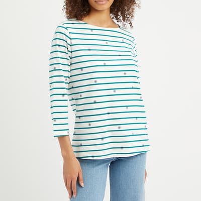 Blue Cassie Stripe Floral T-Shirt