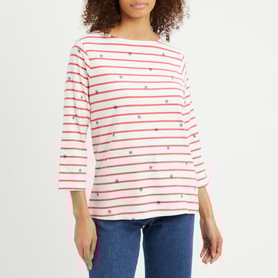 Pink Striped Cassie Floral Top