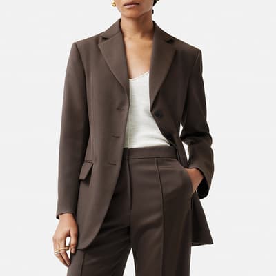 Coffee Locke Wool Blend Blazer