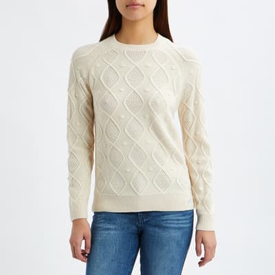 Cream Bubble Cable Jumper