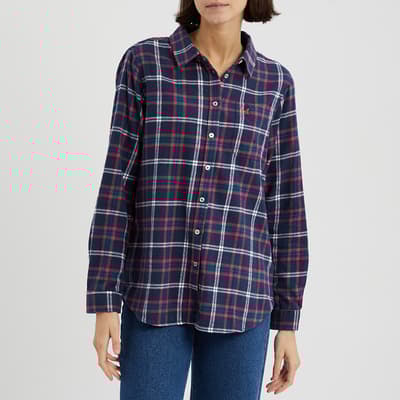 Navy Flannel Check Shirt