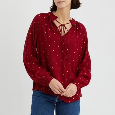 Red Polka Dot Cherry Blouse