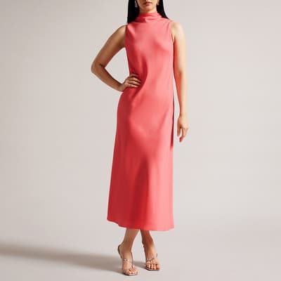 Coral Eleanar Cowl Neck Slip Dress