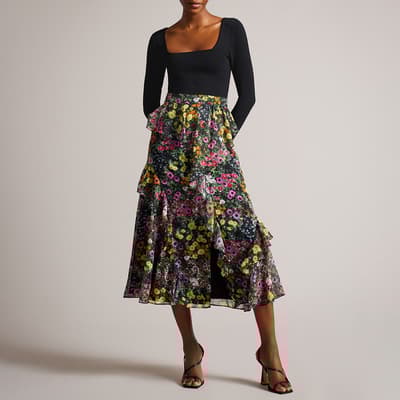 Black Emerela Square Neck Dress