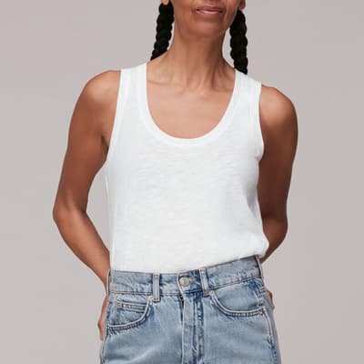 White Basic Vest Cotton Top