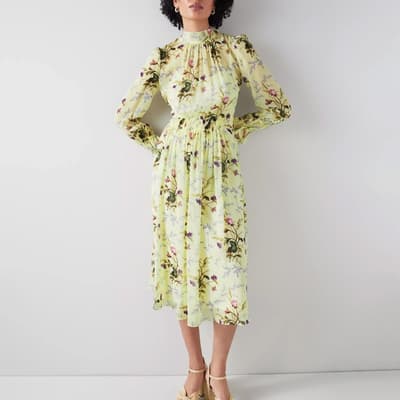 Ecru/Multi Eloise Silk Dress