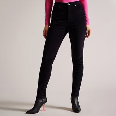 Black Livviah Velvet Skinny Leg Jeans