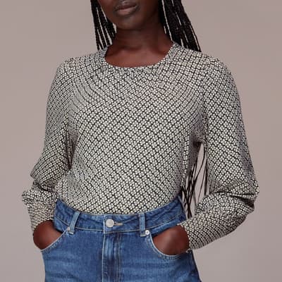 Multi Clover Print Deep Cuff Top