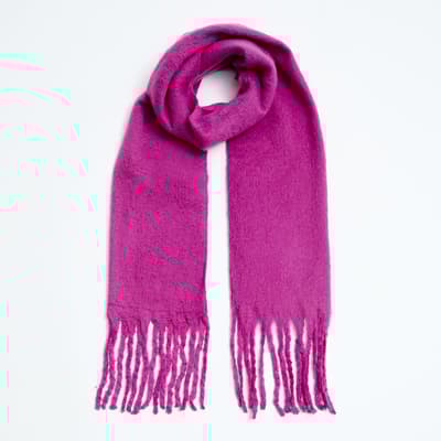 Fluffy Purple Cashmere Blend Scarf