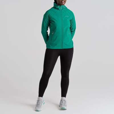 Green Karina Softshell Hooded Weather Resist Jacket