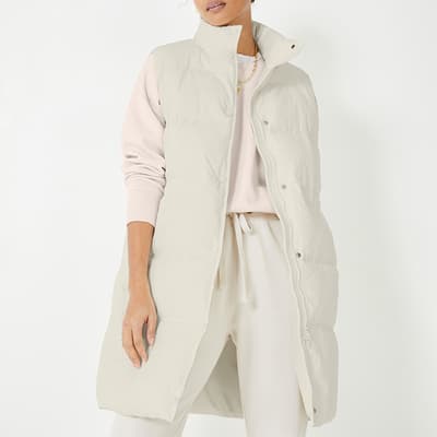 Ecru Linden Padded Longline Gilet