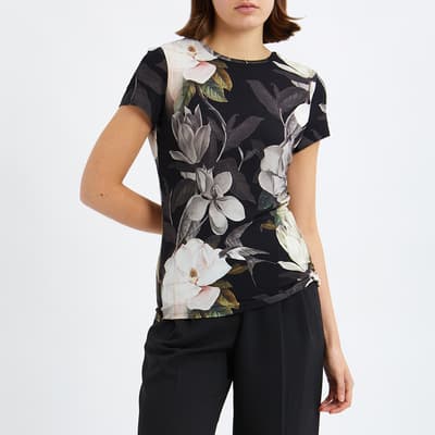 Black/Pink Aralie Opal Fitted T-shirt