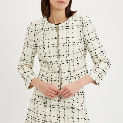 White Charra Metallic Boucle Jacket
