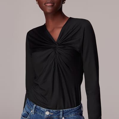Black Twist Front Top