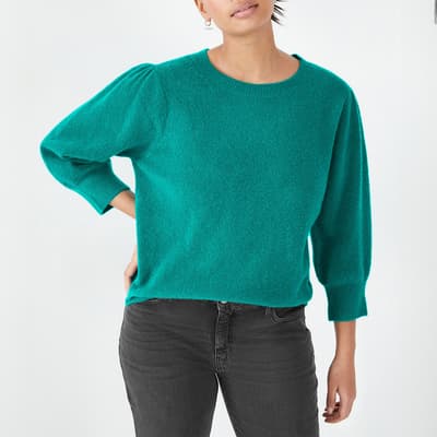 Teal Hattie Crew Neck Jumper