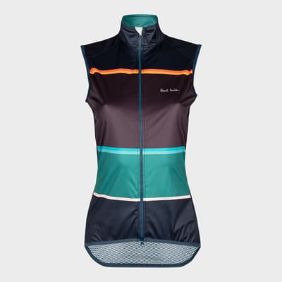 Black Bold Stripe Cycle Gilet