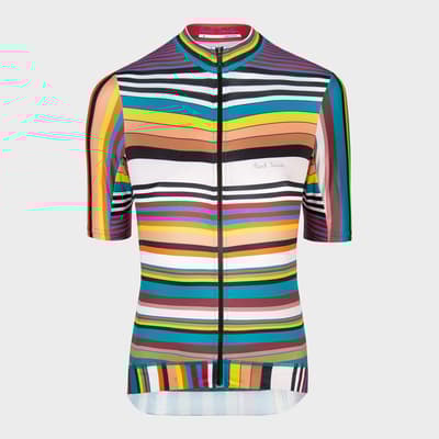 Multi Striped Short Sleeve Cycle Jersey