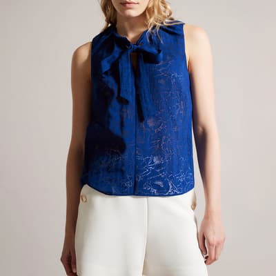 Blue Adelaai Sleeveless Top