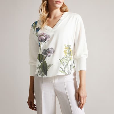 White Raili Woven Front Jumper