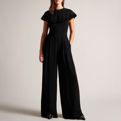 Black Olivvee Cape Jumpsuit 