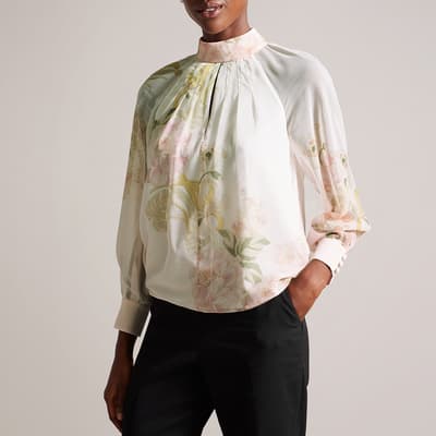 White Lelyaa Pleat Detailing Blouse