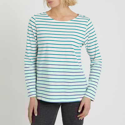 Green/White Stripe Top