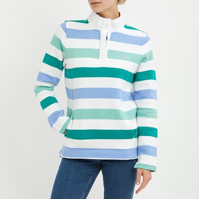 Green Button Neck Sweatshirt