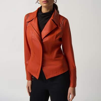 Orange Notced Collar Jacket