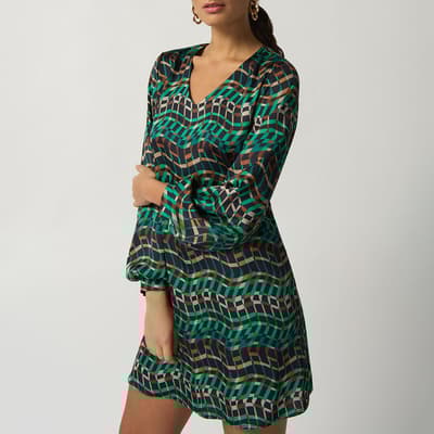 Black/Green Geo Printed Dress