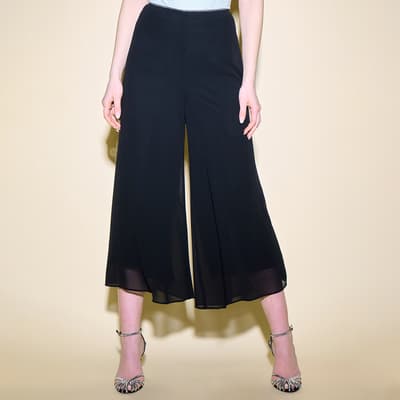 Black Chiffon Culotte Trouser