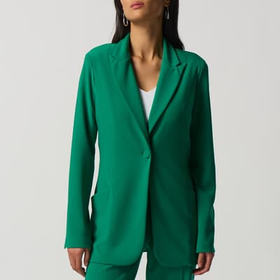 Green Notched Collar Blazer