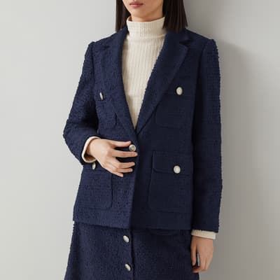Navy Button Detail Blazer