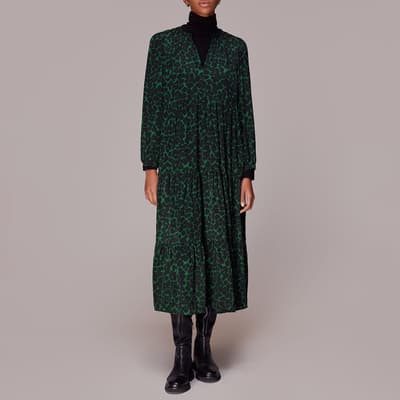 Green Animal Trapeze Dress