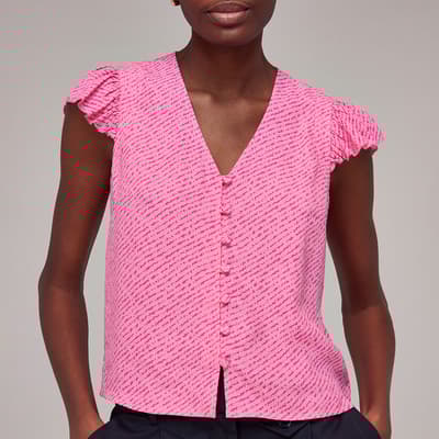 Pink Diagonal Fleck Top