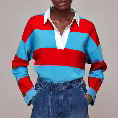 Red/Blue Rugby Stripe Cotton Shirt