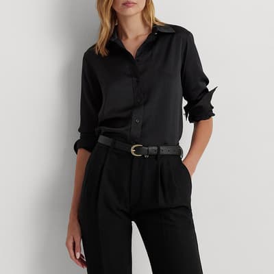 Black Satin Charmeuse Shirt