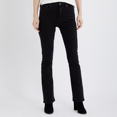 Black High Rise Bootcut Stretch Jeans