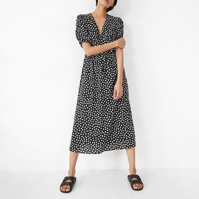 Black/White Melisa Midi Dress