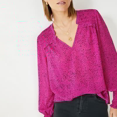 Pink Alvia Printed Blouse